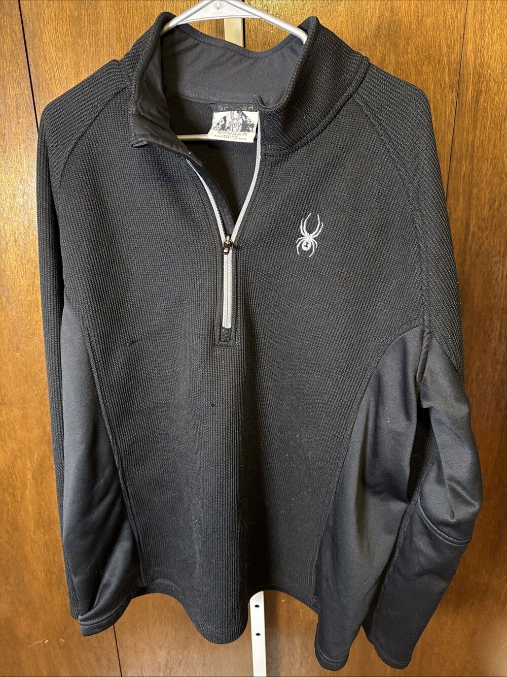 Spyder Jacket Mens Size XXL Black Pullover 1/4 Zip Performance Sport Casual Flaw